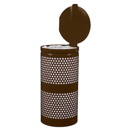 Ex-Cell Kaiser 10-Gal. Receptacle W/ Lid - Steel, Coffee Gloss WR-10R CVR COF